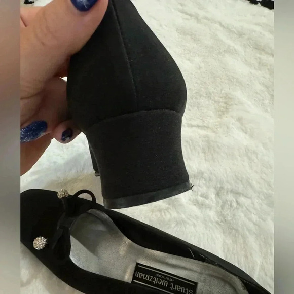 Stuart Weitzman Vintage Bow Rhinestone Heels 80’s 7 1/2 Holiday Sparkle Bridal - Picture 12 of 16